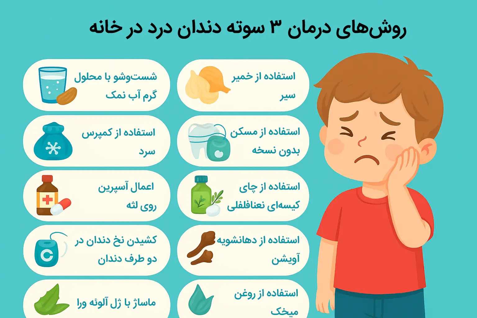 روش‌های درمان خانگی دندان درد کودکان