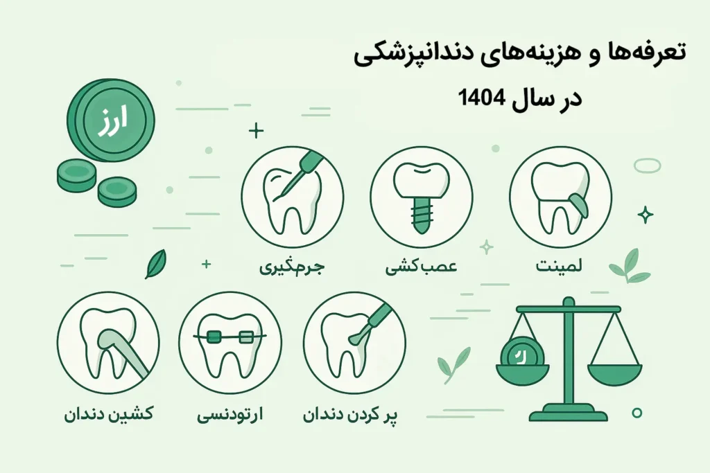 هزینه خدمات دندانپزشکی 1404